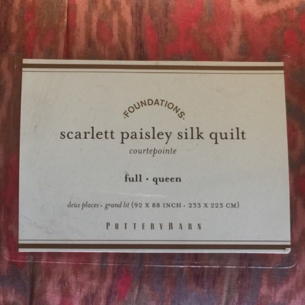 Pottery Barn Silk Quilt Set Full Queen New - Picture 4 of 7